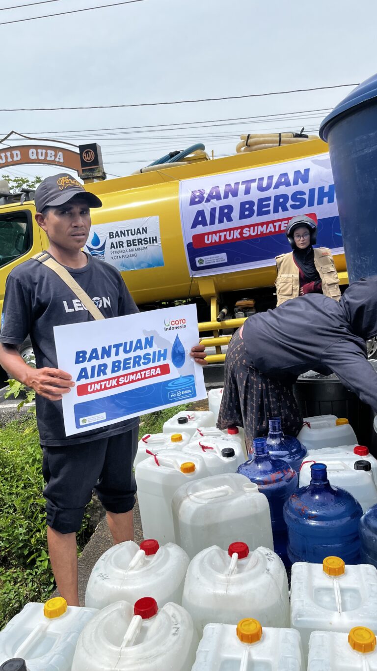 bantuan air bersih untuk korban bencana Sumatera
